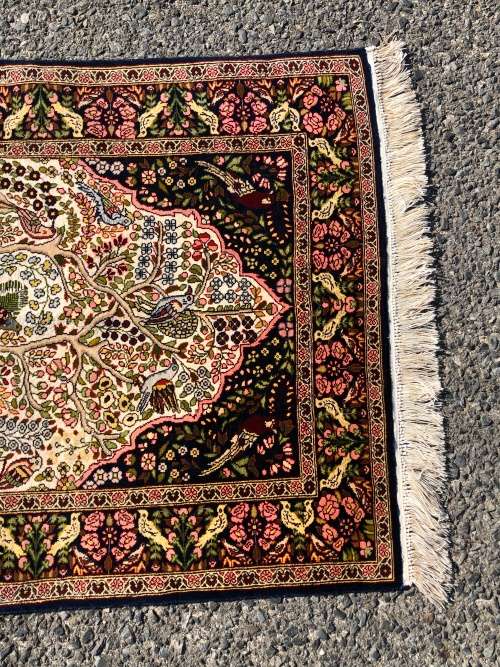 INVESTMENT OPPORTUNITY ~ A RARE AND VALUABLE EXQUISITE QUM PURE SILK PERSIAN CARPET - TREE OF LIFE