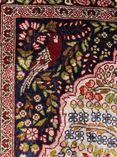 INVESTMENT OPPORTUNITY ~ A RARE AND VALUABLE EXQUISITE QUM PURE SILK PERSIAN CARPET - TREE OF LIFE