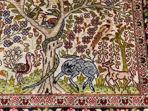 INVESTMENT OPPORTUNITY ~ A RARE AND VALUABLE EXQUISITE QUM PURE SILK PERSIAN CARPET - TREE OF LIFE
