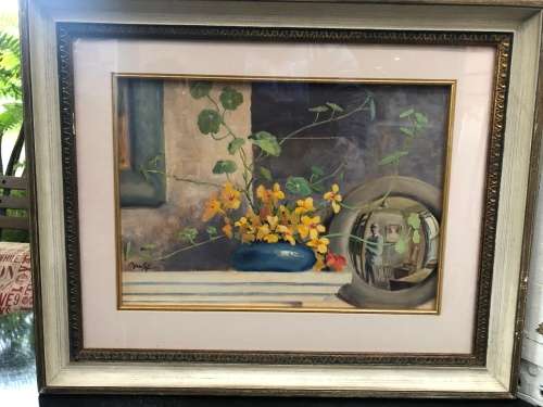 STUNNING JOHN H MANTELL ORIGINAL STILL LIFE OIL ON BOARD  PAINTING - FRAMED AND SIGNED - A BEAUTY