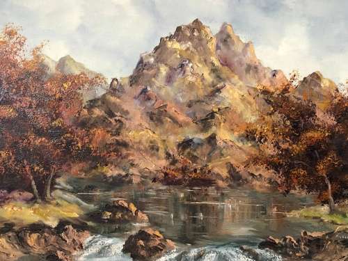 WOW !!! RICHARD MIRTLE SA ARTIST - STUNNING FRAMED OIL ON CANVAS NUMBERED 9/76 - CLEARLY SIGNED