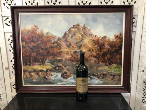 WOW !!! RICHARD MIRTLE SA ARTIST - STUNNING FRAMED OIL ON CANVAS NUMBERED 9/76 - CLEARLY SIGNED