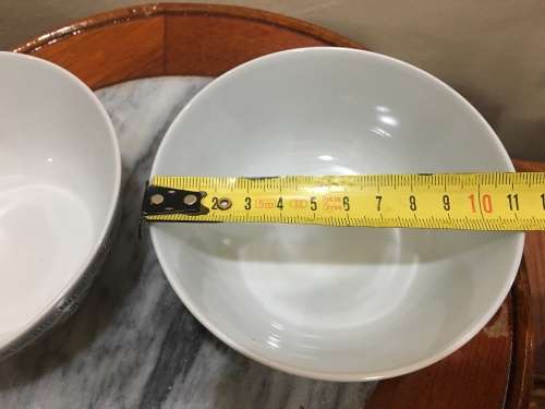 2 x Lovely Vintage Chinese Jingdezhen Yellow Ground Enamel Hand Painted Porcelain Bowls