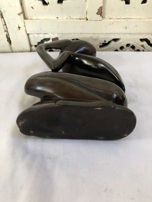 WOW !!! STUNNING ABSTRACT BRONZE FIGURE OF THE THINKING MAN - UNSIGNED