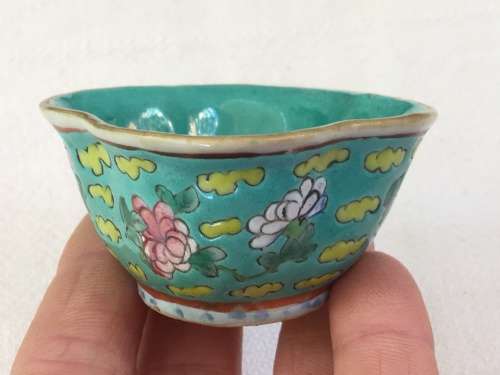 Antique 18th century Chinese Marked Small Dish Enamel Hand Painted