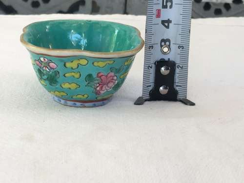 Antique 18th century Chinese Marked Small Dish Enamel Hand Painted