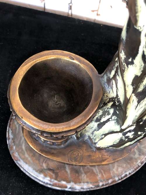 WOW !!! GORGEOUS SIGNED ART DECO SEMI-NUDE BRONZE ON A MARBLE BASE - STUNNING INVESTMENT PIECE