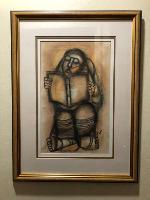 DANIEL SELEPE (1953 -) ORIGINAL MIXED MEDIA - FRAMED AND SIGNED - EXCELLENT FRAME