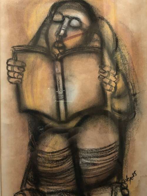 DANIEL SELEPE (1953 -) ORIGINAL MIXED MEDIA - FRAMED AND SIGNED - EXCELLENT FRAME