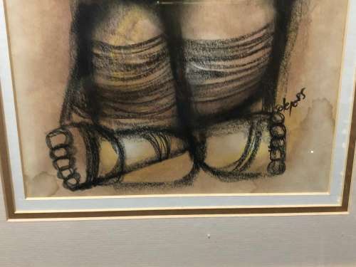 DANIEL SELEPE (1953 -) ORIGINAL MIXED MEDIA - FRAMED AND SIGNED - EXCELLENT FRAME