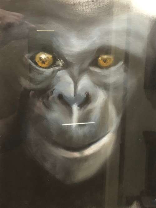 TOO CUTE - ORIGINAL OIL ON CANVAS - UNSIGNED BUT STILL STUNNING - IN A BLACK FRAME