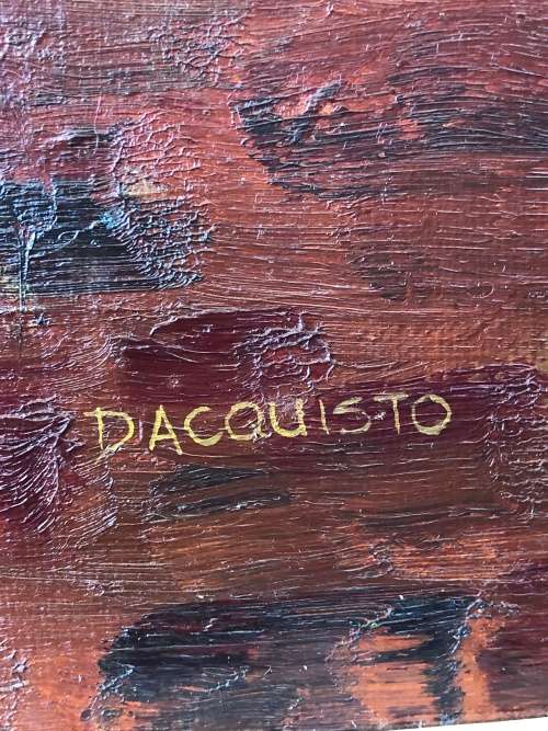 WOW !!! LARGE OIL ON CANVAS BOARD - STILL LIFE BY DEBRA ACQUISTO - SIGNED BACK AND FRONT