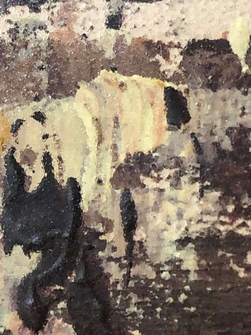 WOW !!! GORDON NISSEN - ORIGINAL OIL ON PAPER - SIGNED AND DATED 1975 - FRAMED BEHIND GLASS