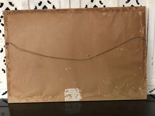 WOW !!! GORDON NISSEN - ORIGINAL OIL ON PAPER - SIGNED AND DATED 1975 - FRAMED BEHIND GLASS