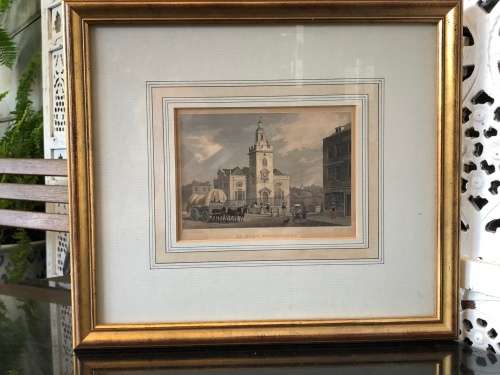 JAMES TINGLE (1790-1858) ENGRAVING TITLED "ST MARY'S WHITECHAPEL" DRAWN BY THOMAS SHEPHERD 1792-1864