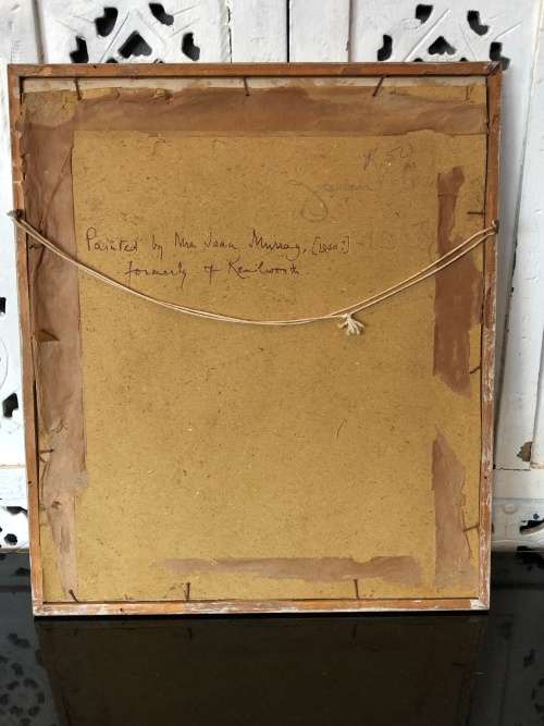 WOW !!! JOAN MURRAY ORIGINAL WATERCOLOR PAINTING OF LEAVES - FRAMED , SIGNED AND DATED 1960's