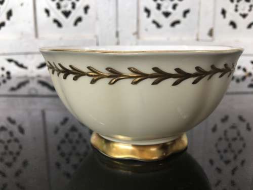 Delightful Vintage Royal Albert Bone China England, White & Gold Open Sugar Bowl.