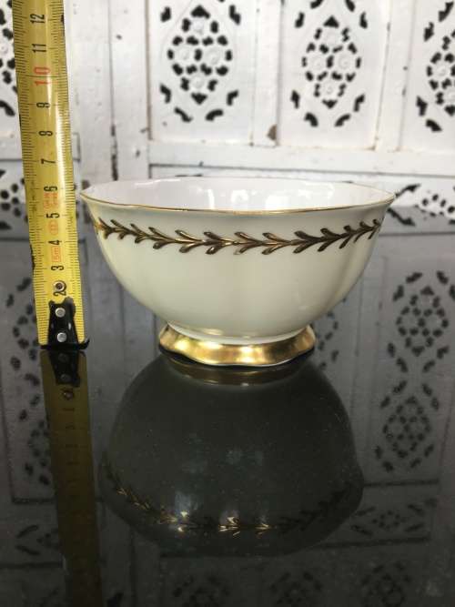 Delightful Vintage Royal Albert Bone China England, White & Gold Open Sugar Bowl.