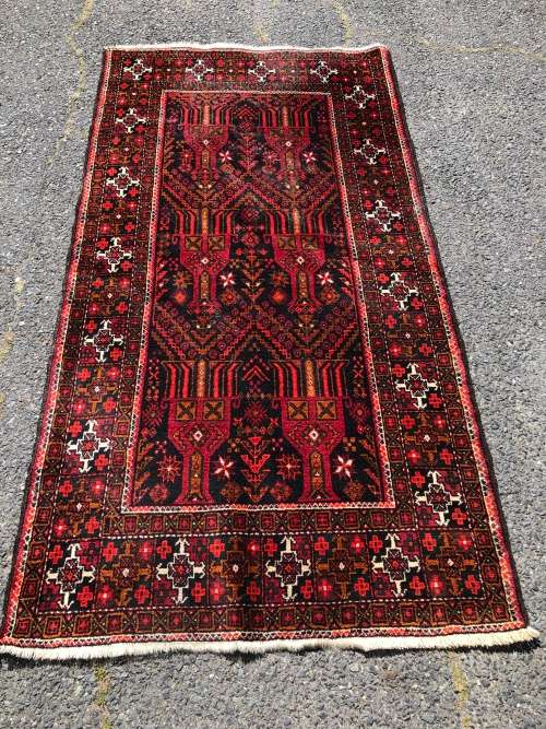 WOW !!! STUNNING PURE WOOL HAND KNOTTED IRANIAN BALUCH PERSIAN CARPET 2000 X 1060mm
