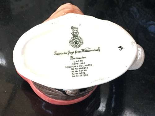 Lot Rare Royal Doulton  Relief Moulded Porcelain Jug & Ashtrays The Bootmaker, Paddy & Sairie Gamp