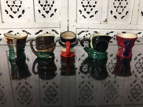 Lot 5 Rare Royal Doulton  Relief Moulded Porcelain small Jugs