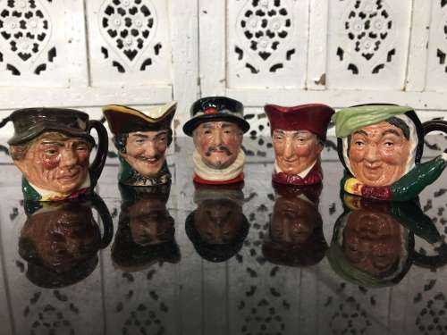 Lot 5 Rare Royal Doulton  Relief Moulded Porcelain small Jugs