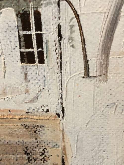 WOW !!! CUTE FRAMED OIL ON BOARD TUSCAN SCENE - SIGNED BUT ILLEGIBLE