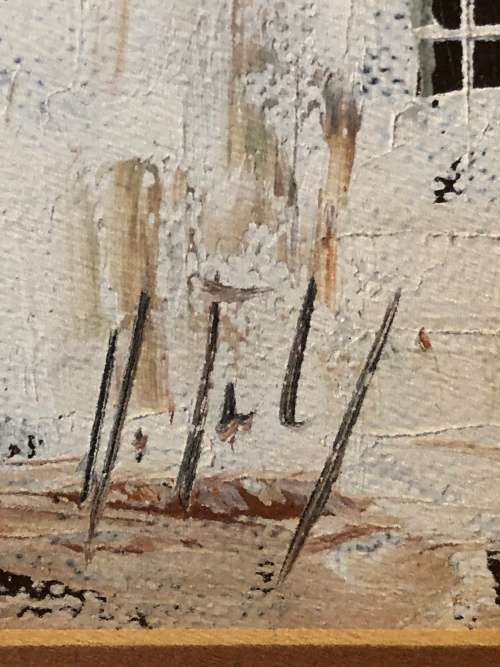 WOW !!! CUTE FRAMED OIL ON BOARD TUSCAN SCENE - SIGNED BUT ILLEGIBLE