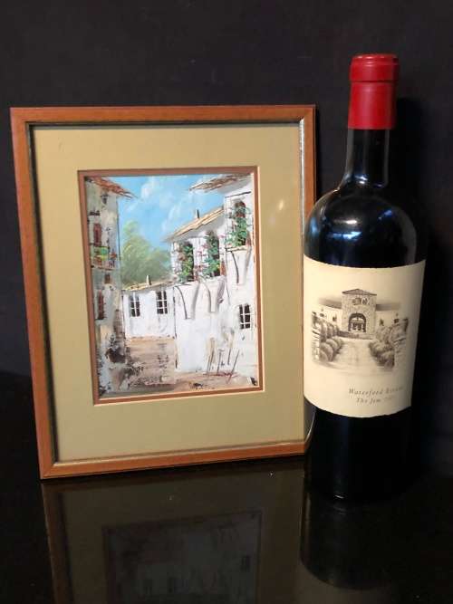 WOW !!! CUTE FRAMED OIL ON BOARD TUSCAN SCENE - SIGNED BUT ILLEGIBLE