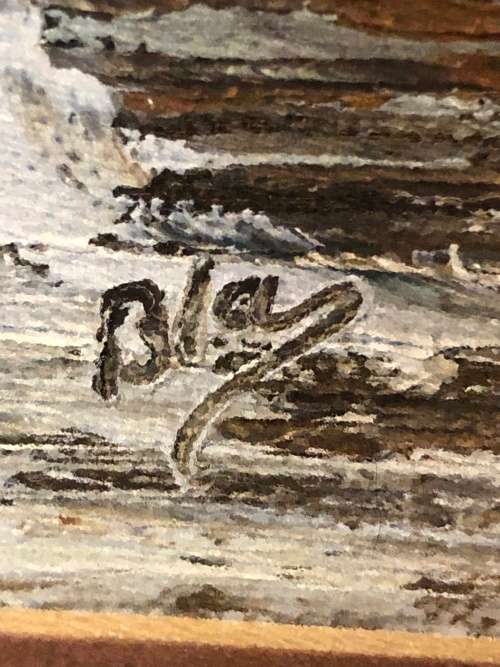 WOW !!! CUTE FRAMED OIL ON BOARD TUSCAN SCENE - SIGNED BUT ILLEGIBLE