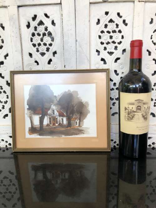 INVESTMENT ART !! DAVID WHEILDON OOSTHUIZEN (1946 - ) WATERCOLOR TITLED "HOUSE IN DORP STREET"