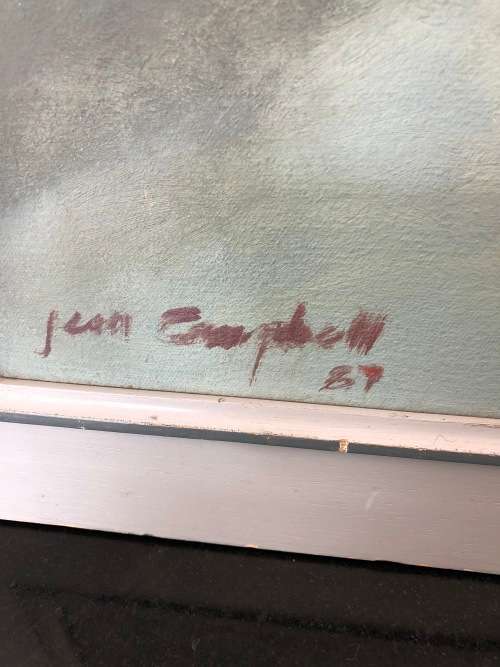 INVESTMENT ART !! JEAN CAMPBELL (1933-2011) STUNNING LARGE FRAMED OIL ON CANVAS STILL LIFE DATED '89