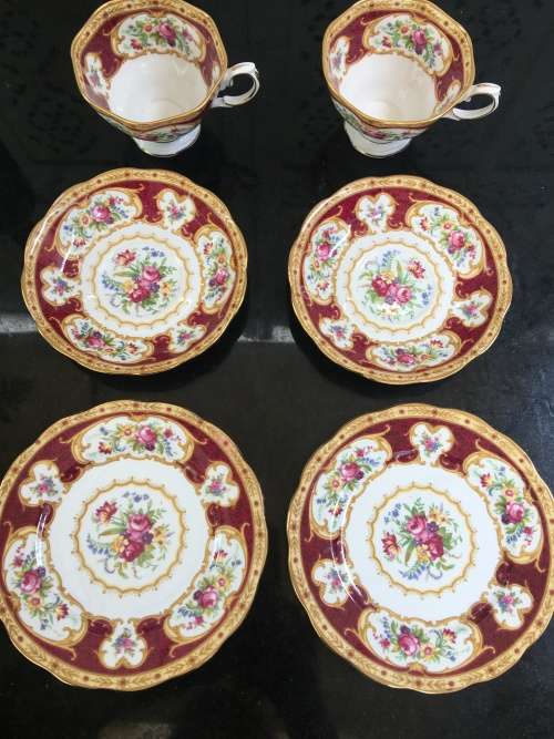 Delightful Lady Hamilton c1939-1945 Date Stamp Royal Albert Bone China England,Tea Trios