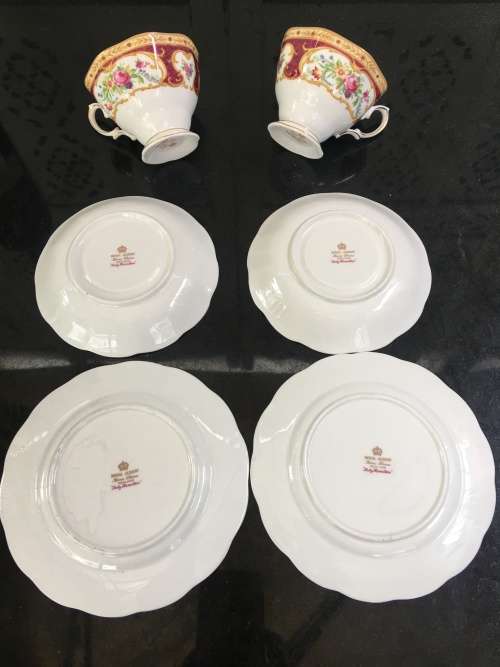 Delightful Lady Hamilton c1939-1945 Date Stamp Royal Albert Bone China England,Tea Trios