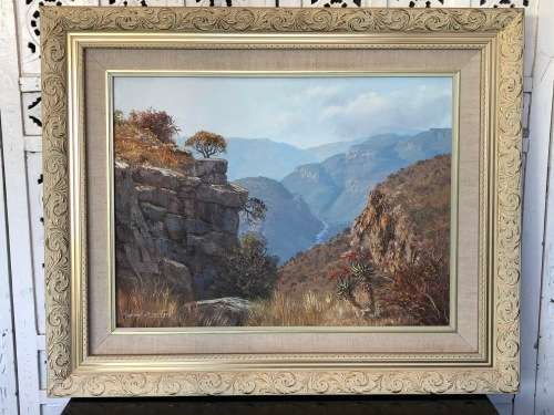INVESTMENT ART - MICHAEL ALBERTYN (1938 -) EXQUISITE FRAMED OIL ON CANVAS LANDSCAPE PAINTING