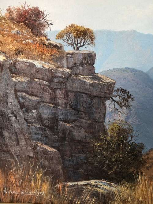 INVESTMENT ART - MICHAEL ALBERTYN (1938 -) EXQUISITE FRAMED OIL ON CANVAS LANDSCAPE PAINTING