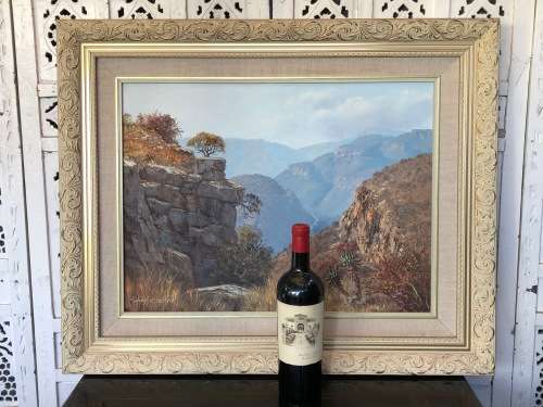 INVESTMENT ART - MICHAEL ALBERTYN (1938 -) EXQUISITE FRAMED OIL ON CANVAS LANDSCAPE PAINTING