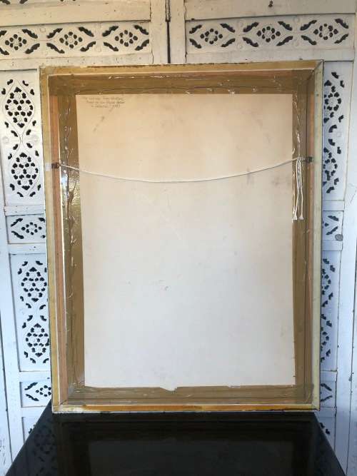 INVESTMENT ART !!! BILLY MOLOKENG (1949 -) HUGE MIXED MEDIA - TITLED "PENNY WHISTLER"