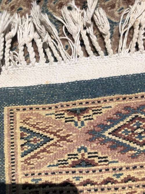 WHAT A BEAUTY -STUNNING PURE WOOL HAND KNOTTED TURQUOISE PERSIAN CARPET 1600 X 940mm