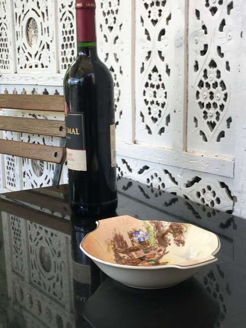 2 Old Royal Doulton Coaching Scene & Rustic England bowls small 17.5 cm sweet bowls