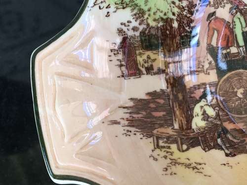 2 Old Royal Doulton Coaching Scene & Rustic England bowls small 17.5 cm sweet bowls