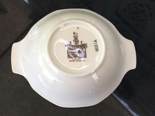 2 Old Royal Doulton Coaching Scene & Rustic England bowls small 17.5 cm sweet bowls