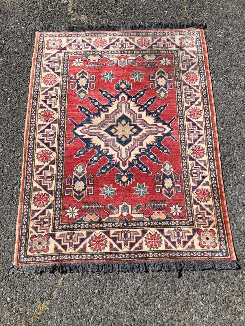 WOW !!! STUNNING PURE WOOL HAND KNOTTED KAZAK PERSIAN CARPET 1270 X 960mm