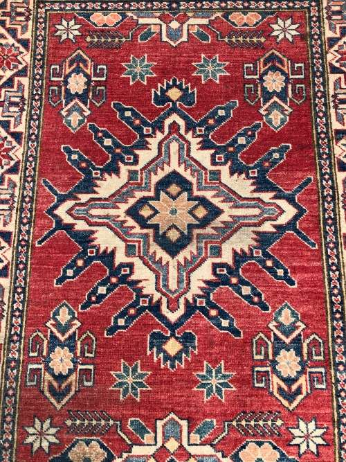 WOW !!! STUNNING PURE WOOL HAND KNOTTED KAZAK PERSIAN CARPET 1270 X 960mm