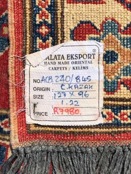 WOW !!! STUNNING PURE WOOL HAND KNOTTED KAZAK PERSIAN CARPET 1270 X 960mm