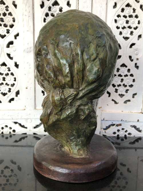 WOW !!! STUNNING HEAVY BRONZE SCULPTURE OF A WOMANS HEAD WEIGHING 8 Kg's - UNSIGNED