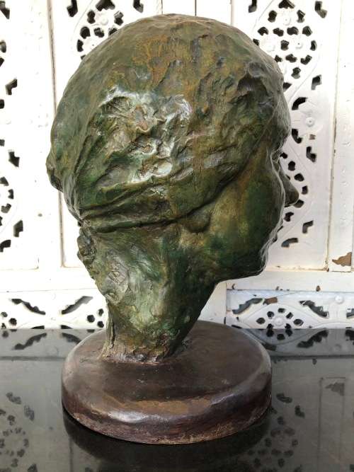WOW !!! STUNNING HEAVY BRONZE SCULPTURE OF A WOMANS HEAD WEIGHING 8 Kg's - UNSIGNED