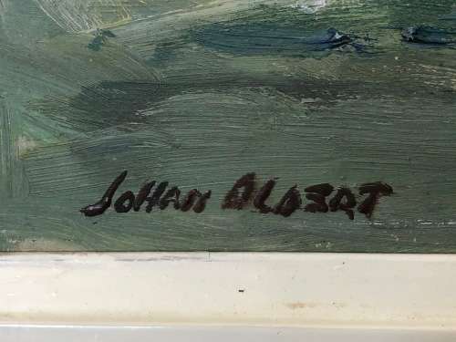 INVESTMENT ART !! JOHAN OLDERT (1912-1984)  FRAMED OIL ON BOARD - RARE SEASCAPE