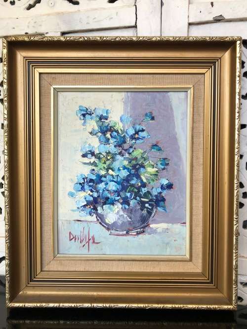JAN DEETLEFS (SA 20th CENTURY) BEAUTIFUL OIL ON BOARD STILL LIFE PAINTING WITH COA
