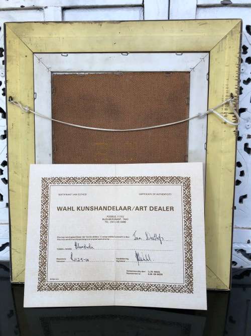 JAN DEETLEFS (SA 20th CENTURY) BEAUTIFUL OIL ON BOARD STILL LIFE PAINTING WITH COA